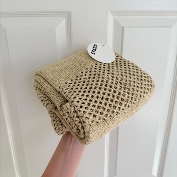 STAUD Adair Midi Sleeveless Knit Dress Size M Beige Tan Cream NWT - Picture 4 of 12